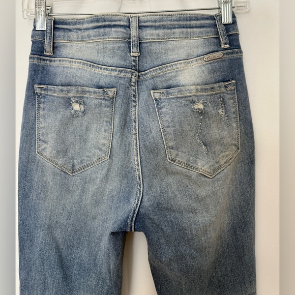KanCan High Rise Destroyed Stretchy Skinny Ankle Jeans With Raw Hem Size 25 - Picture 6 of 9